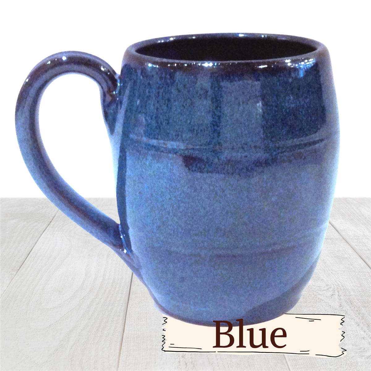 Coffee mug 12 ounces handmade pottery cup ceramic mug with handle barrel shape